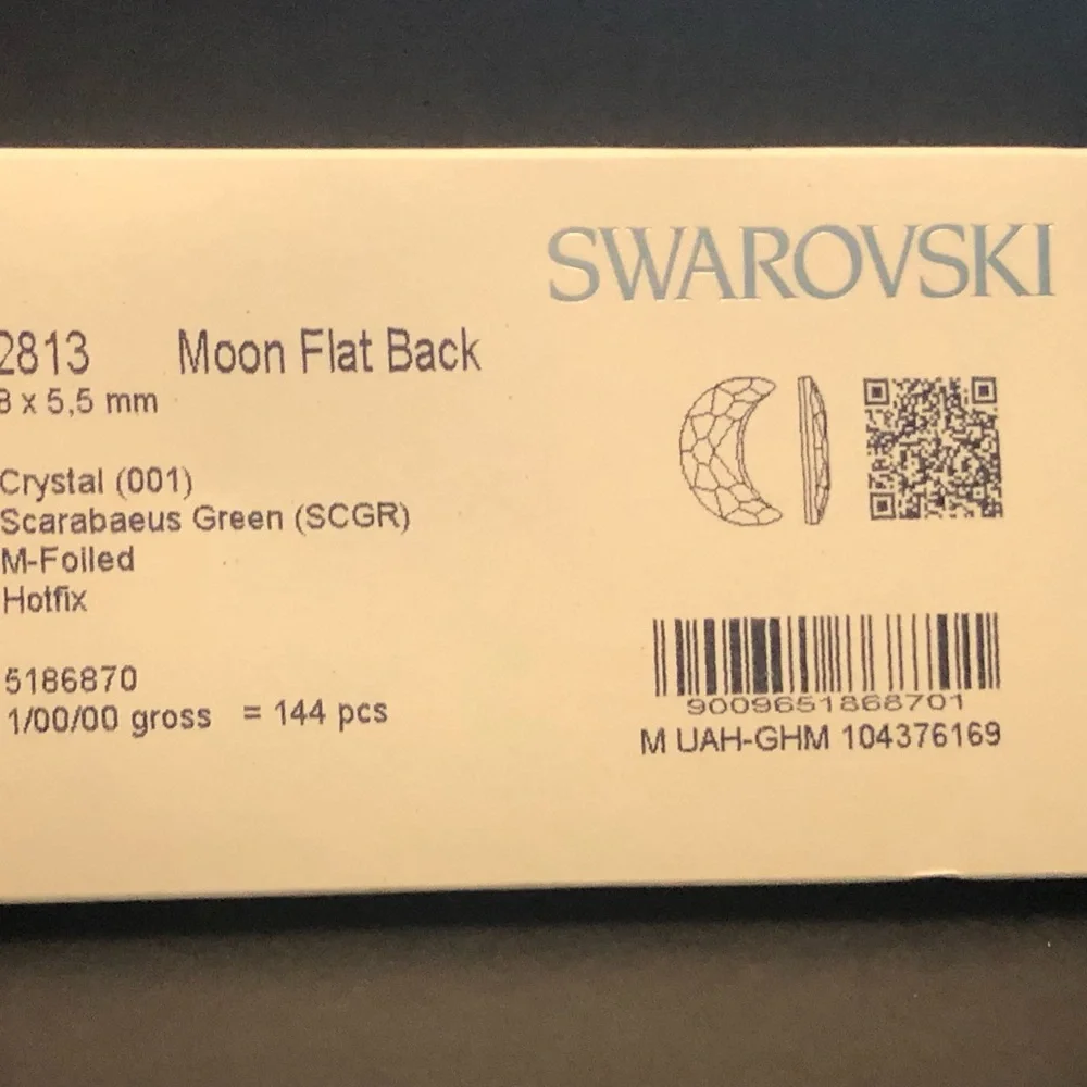 Swarovski Moon Flat Back Crystal Scarabaeus Green